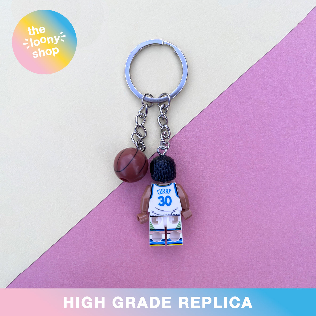 Curry Inspired Minifigure Keyring MOC Brick Keychain