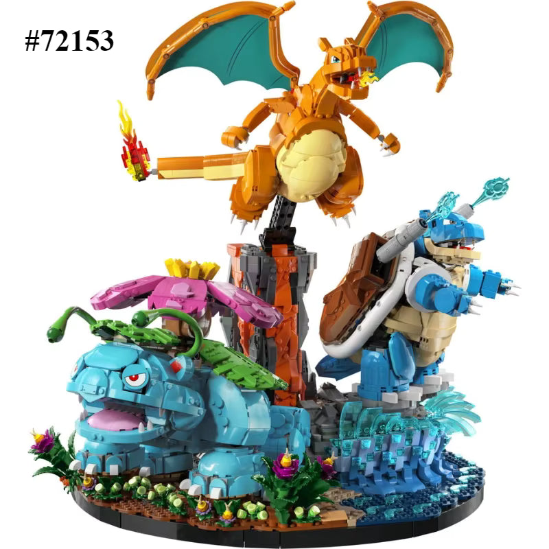 72153 MOC Venusaur, Charizard and Blastoise Building Blocks Pokémon 6838pcs
