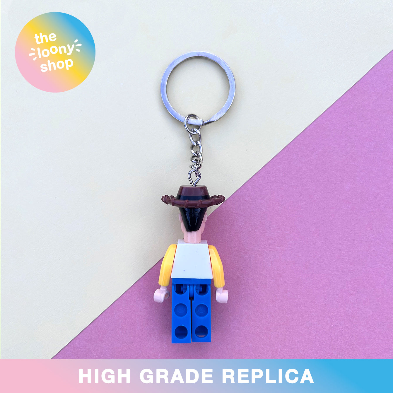 Woody Inspired Minifigure Keyring MOC Brick Keychain