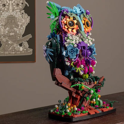 90109 MOC Hooter Owl Building Blocks 1358pcs Botanical Collection