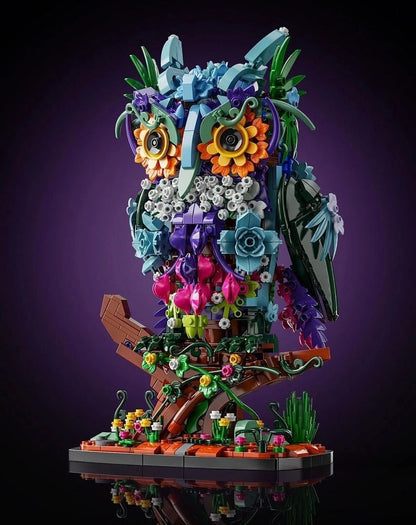 90109 MOC Hooter Owl Building Blocks 1358pcs Botanical Collection