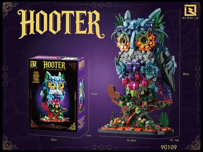 90109 MOC Hooter Owl Building Blocks 1358pcs Botanical Collection