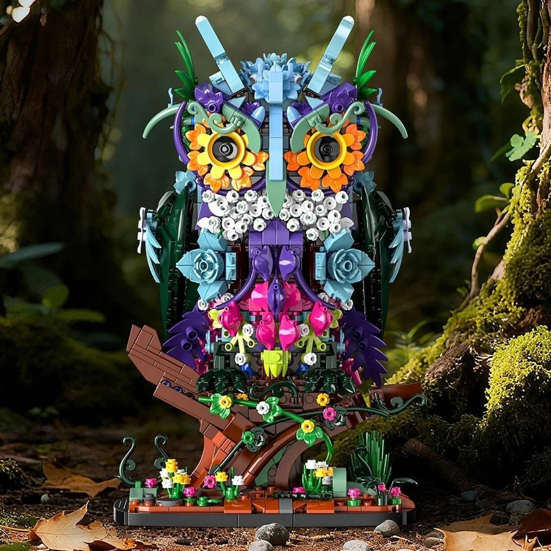 90109 MOC Hooter Owl Building Blocks 1358pcs Botanical Collection