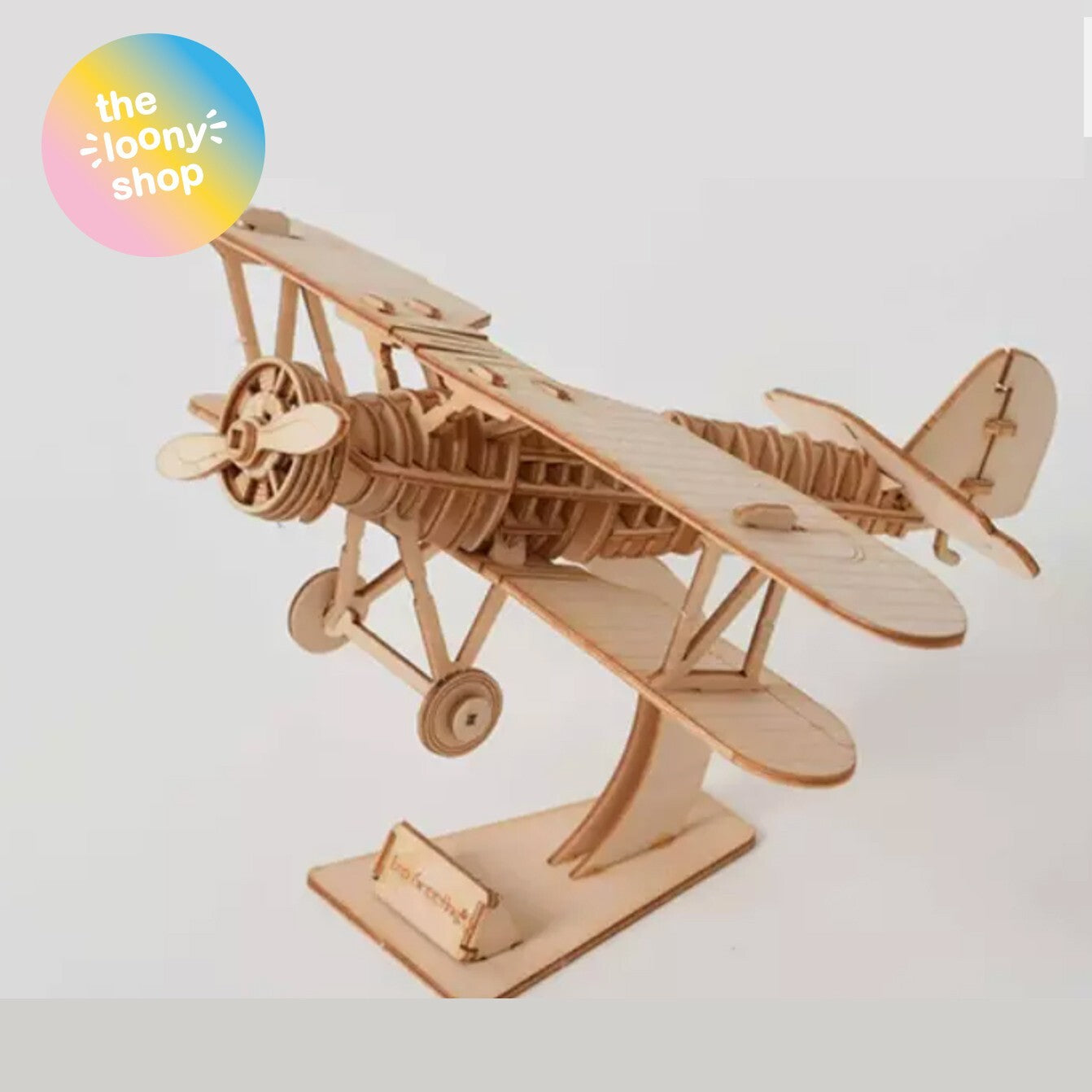 Biplane 3D Wood Puzzles Jigsaw 2* Difficulty DIY Model Building Kits Kids Adults