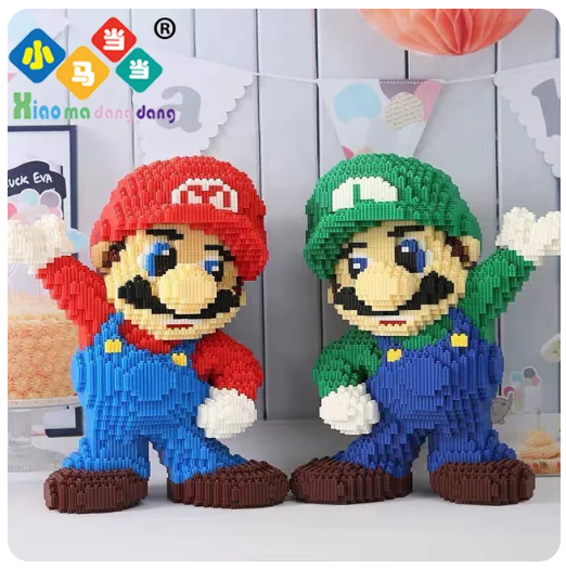 35cm Giant Luigi Super Mario Small Particle Building Blocks Adults Kids Puzzle