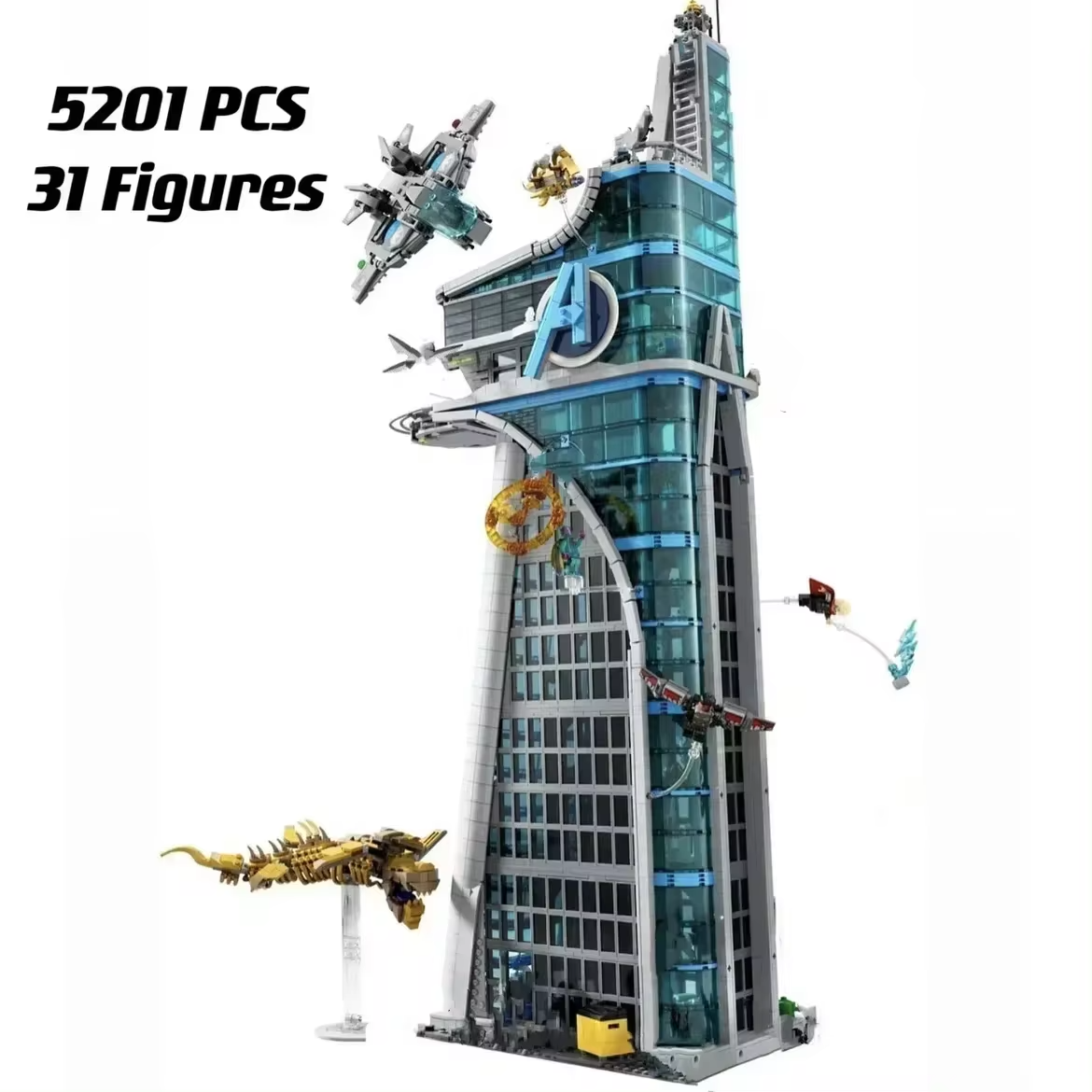 76269 MOC Boxed Avengers Tower Building Blocks with 31 Figures Marvel 5201pcs