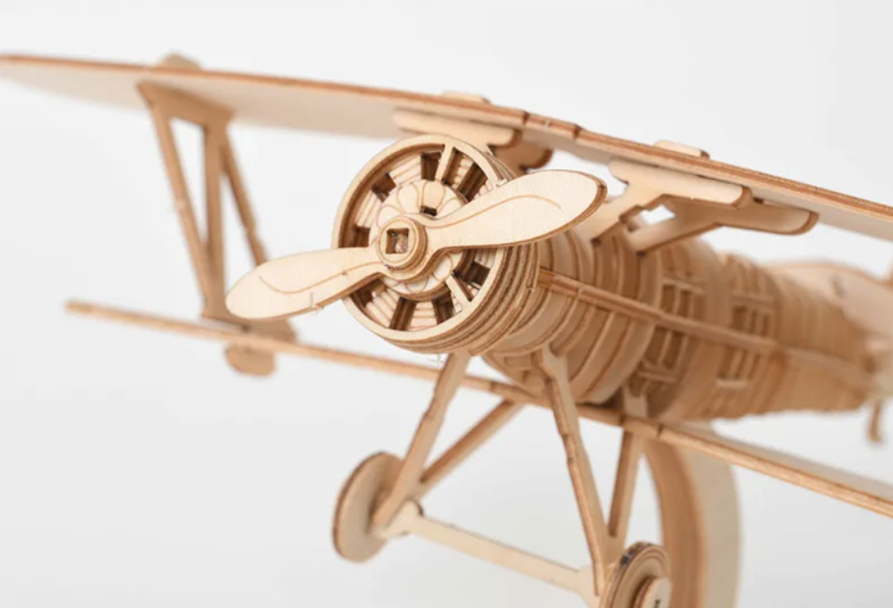 Biplane 3D Wood Puzzles Jigsaw 2* Difficulty DIY Model Building Kits Kids Adults