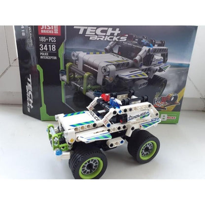 42047 MOC Police Interceptor Building Blocks 185pcs with Pull Back Technic