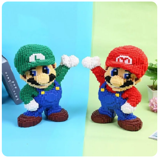 35cm Giant Luigi Super Mario Small Particle Building Blocks Adults Kids Puzzle
