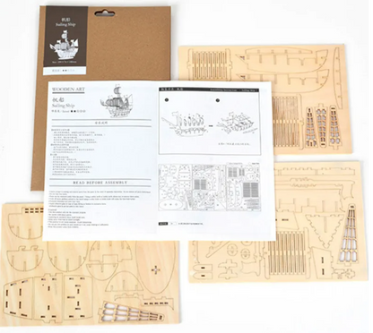 Biplane 3D Wood Puzzles Jigsaw 2* Difficulty DIY Model Building Kits Kids Adults