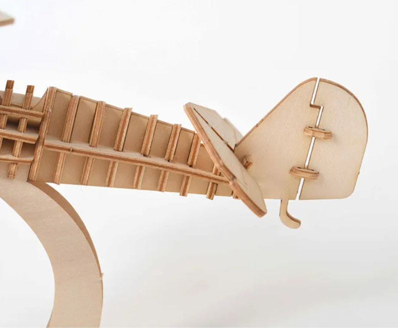 Biplane 3D Wood Puzzles Jigsaw 2* Difficulty DIY Model Building Kits Kids Adults