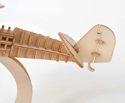 Biplane 3D Wood Puzzles Jigsaw 2* Difficulty DIY Model Building Kits Kids Adults