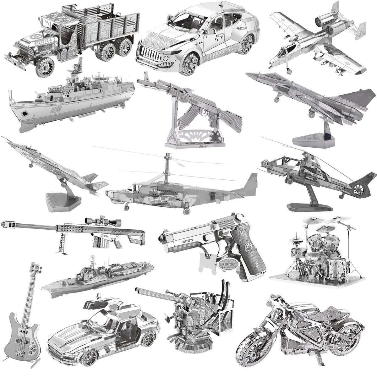 3D Metal Puzzles Jigsaw 4* Difficulty DIY Model Building Kits Toy for Adults