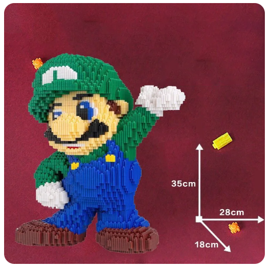 35cm Giant Luigi Super Mario Small Particle Building Blocks Adults Kids Puzzle