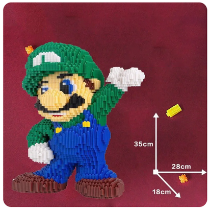 35cm Giant Luigi Super Mario Small Particle Building Blocks Adults Kids Puzzle