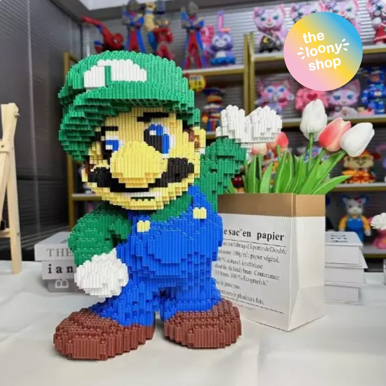 35cm Giant Luigi Super Mario Small Particle Building Blocks Adults Kids Puzzle