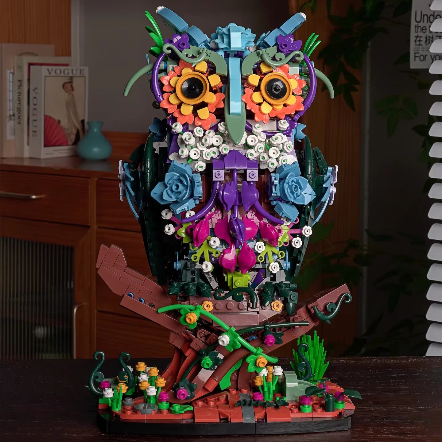 90109 MOC Hooter Owl Building Blocks 1358pcs Botanical Collection