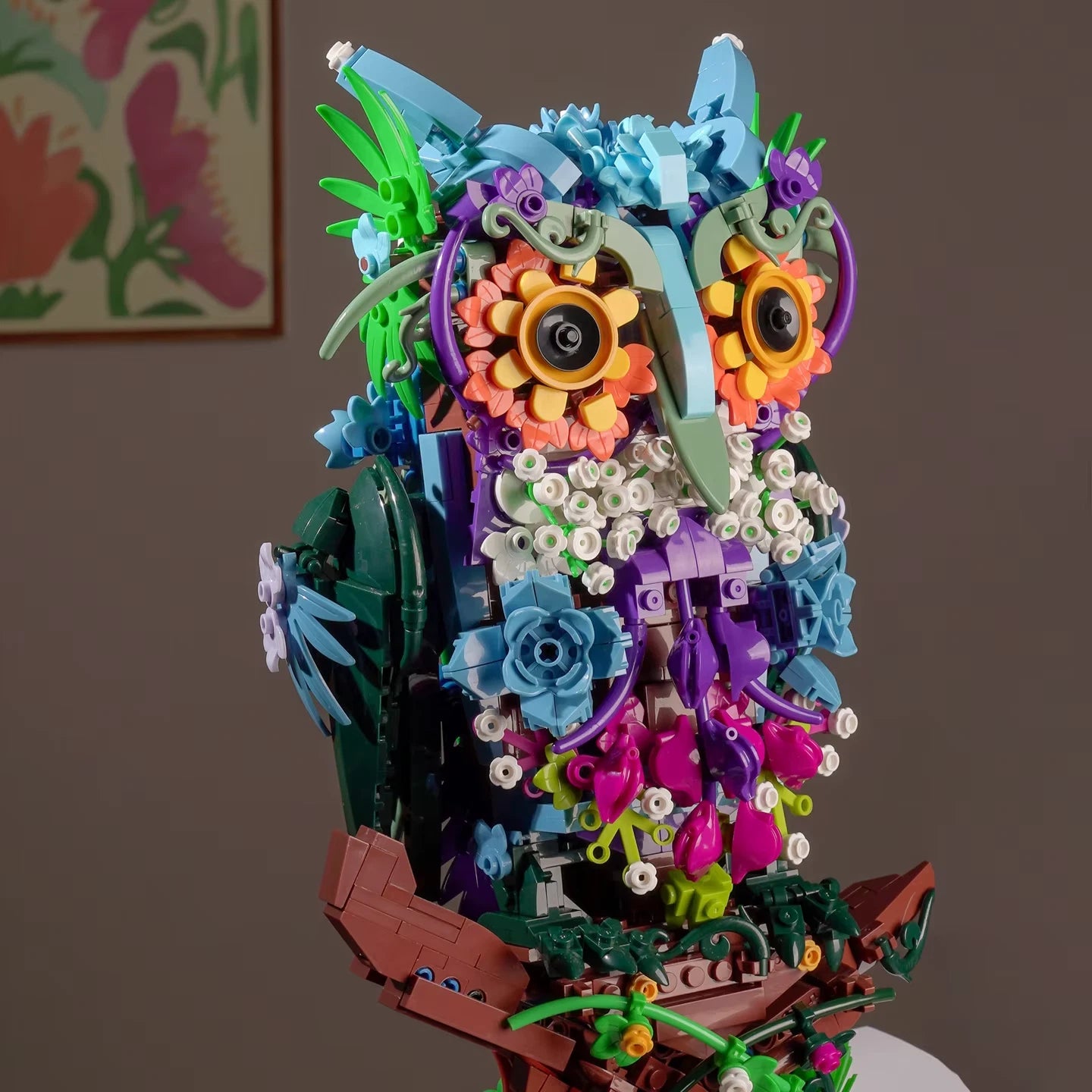 90109 MOC Hooter Owl Building Blocks 1358pcs Botanical Collection