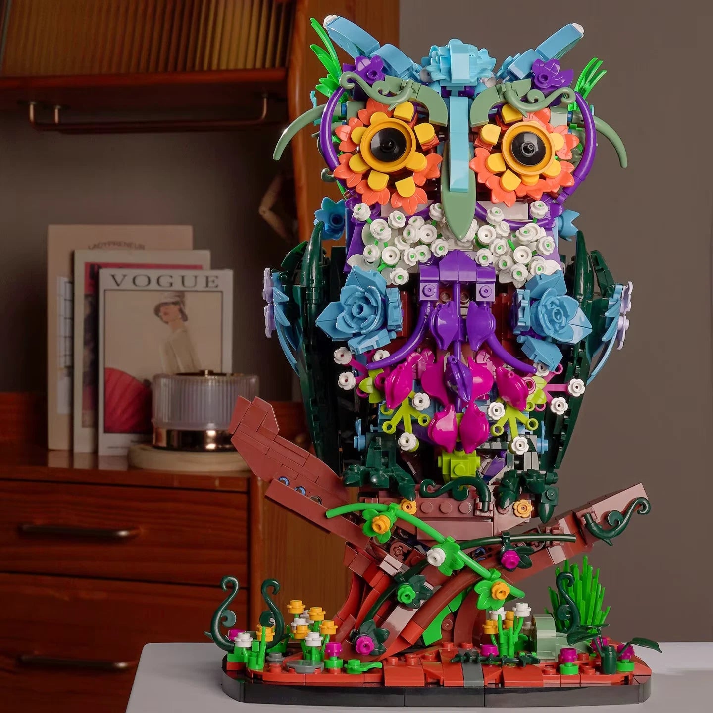 90109 MOC Hooter Owl Building Blocks 1358pcs Botanical Collection