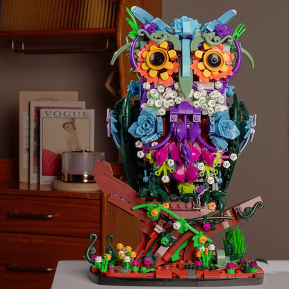 90109 MOC Hooter Owl Building Blocks 1358pcs Botanical Collection