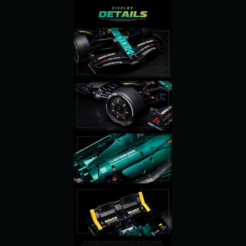 MK6022 MOC Aramco F1 AMR24 Racing Car Building Blocks 1912pcs Boxed Edition