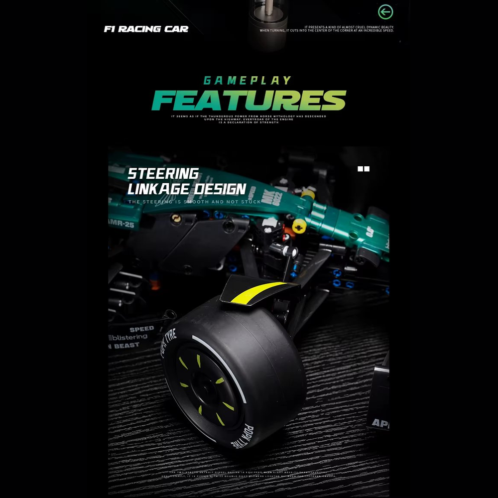 MK6022 MOC Aramco F1 AMR24 Racing Car Building Blocks 1912pcs Boxed Edition