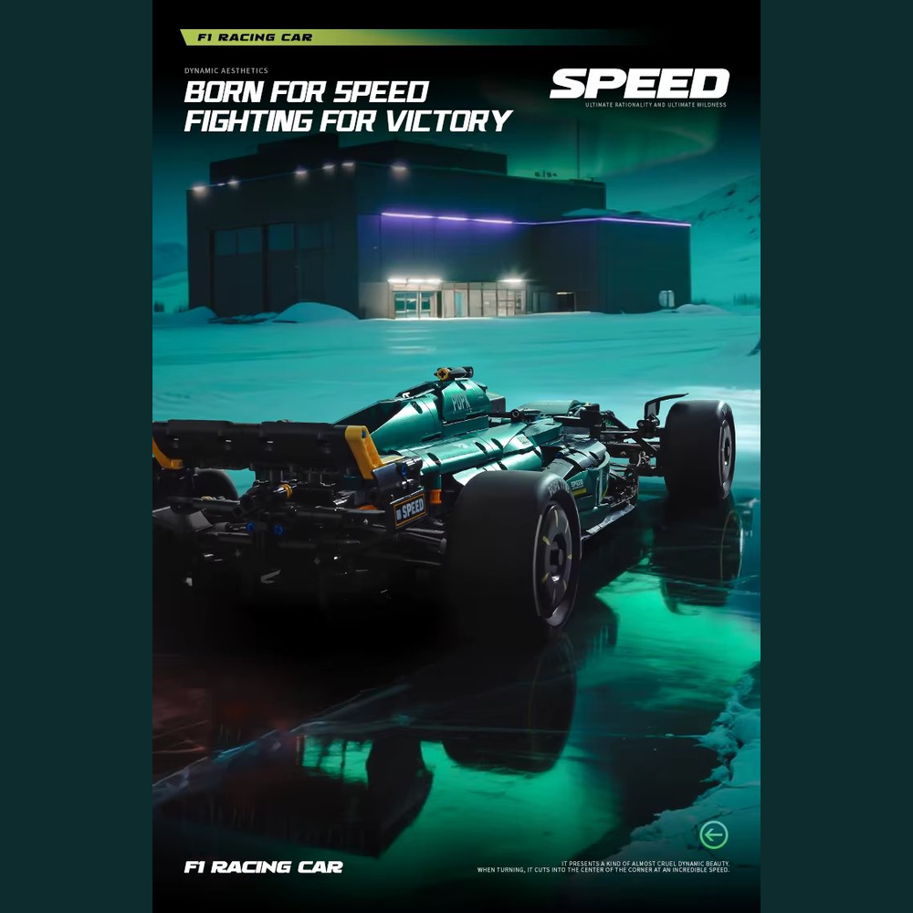 MK6022 MOC Aramco F1 AMR24 Racing Car Building Blocks 1912pcs Boxed Edition