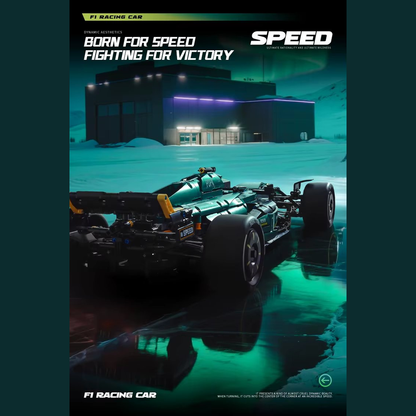 MK6022 MOC Aramco F1 AMR24 Racing Car Building Blocks 1912pcs Boxed Edition