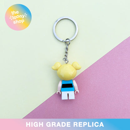 Bubbles Powerpuff Girls Inspired Minifigure Keyring MOC Brick Keychain