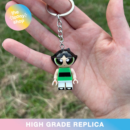 Buttercup Powerpuff Girls Inspired Minifigure Keyring MOC Brick Keychain