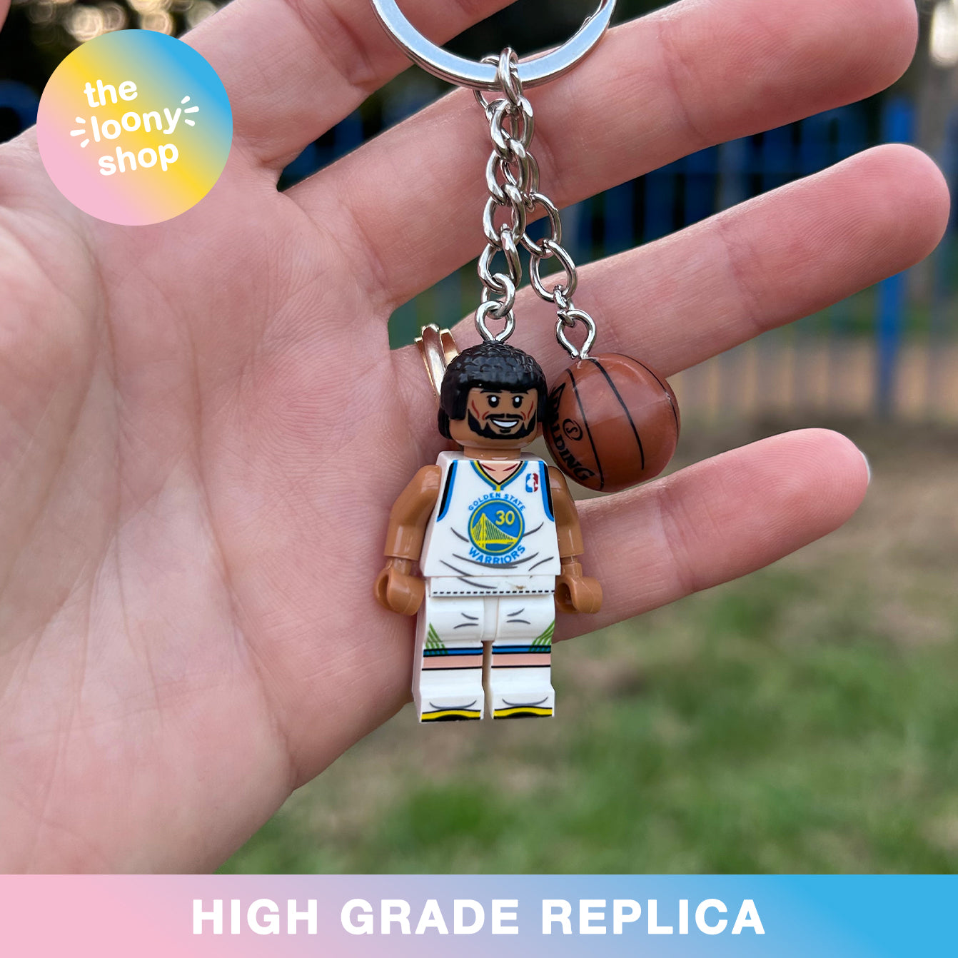 Curry Inspired Minifigure Keyring MOC Brick Keychain
