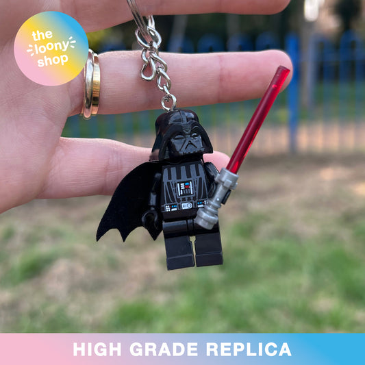 Darth Vader Inspired Minifigure Keyring MOC Brick Keychain