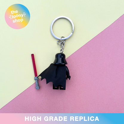 Darth Vader Inspired Minifigure Keyring MOC Brick Keychain