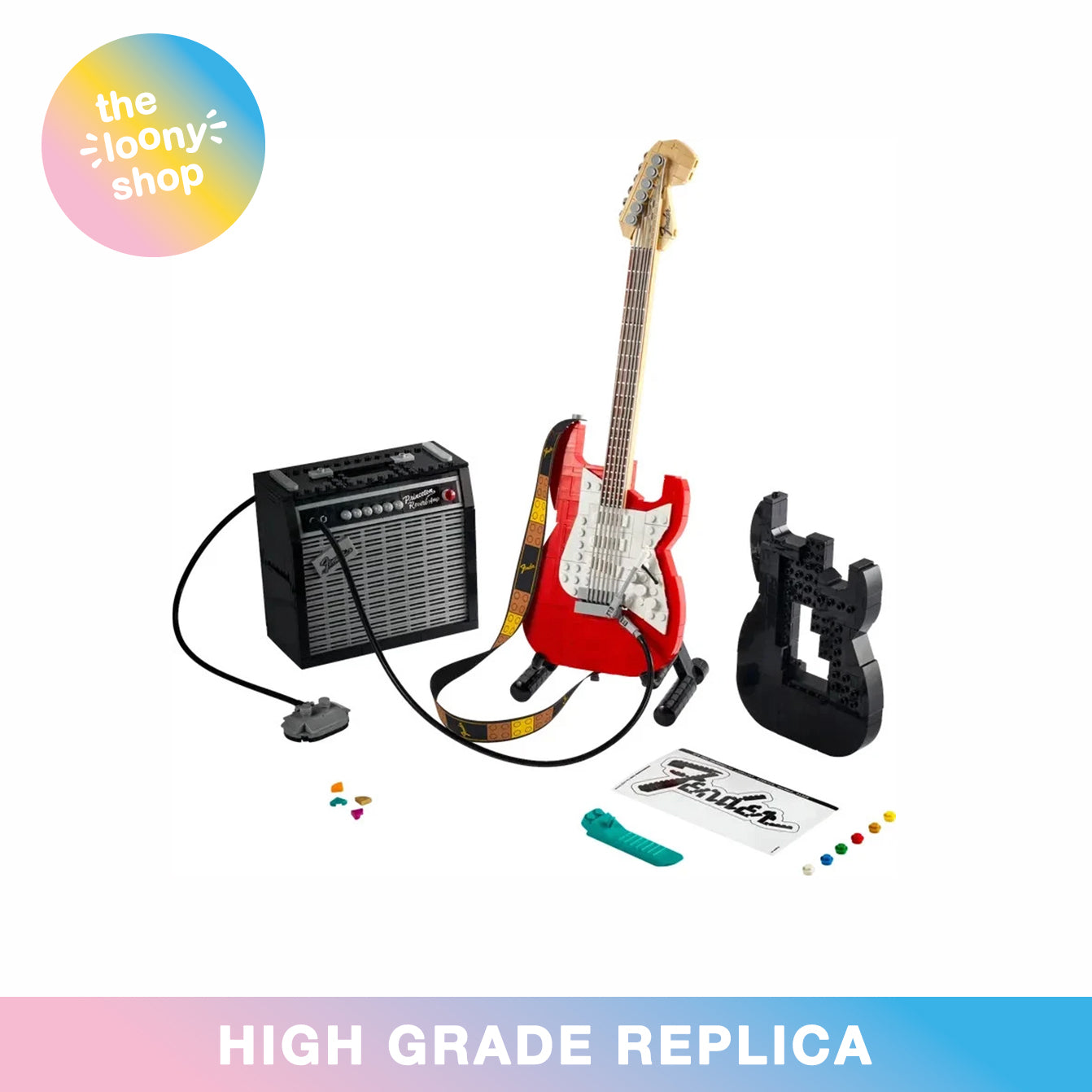 21329 MOC Fender Stratocaster Building Blocks Ideas 1074pcs