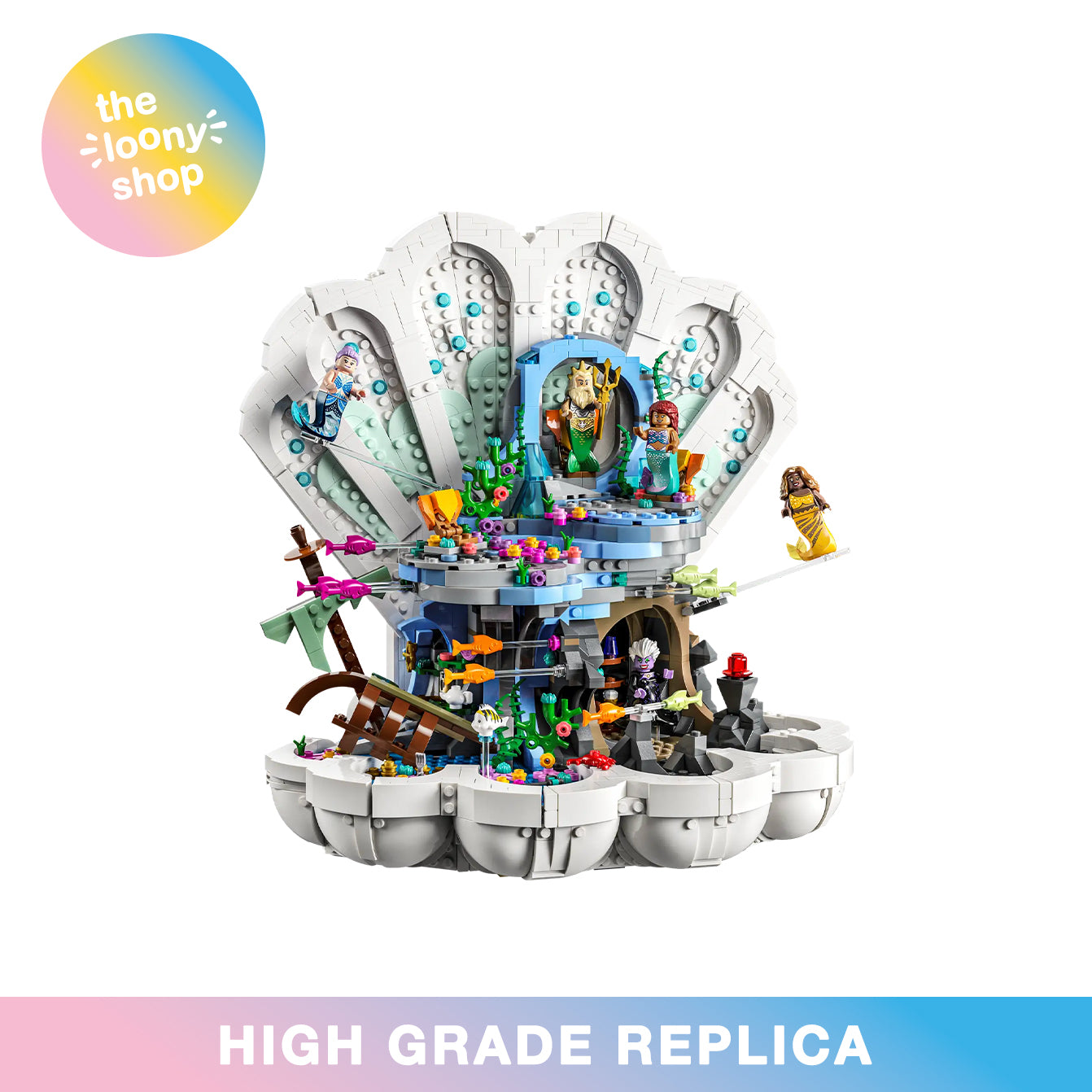 43225 MOC The Little Mermaid Royal Clamshell with 5 Mini Figures Building Blocks Disney 1808pcs
