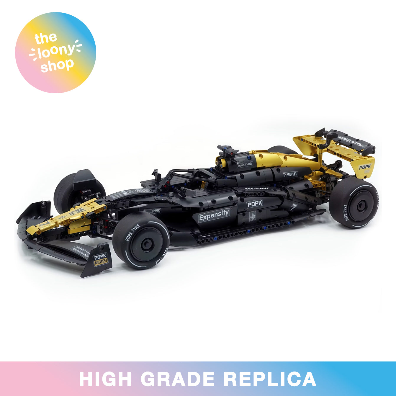 MK6023 MOC APXGP F1 "Black Gold" Racing Car Building Blocks Technic 1969pcs Boxed Edition