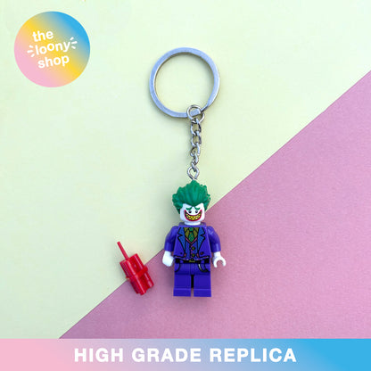 Joker Inspired Minifigure Keyring MOC Brick Keychain