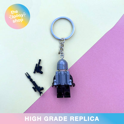 Mandalorian Inspired Minifigure Keyring MOC Brick Keychain