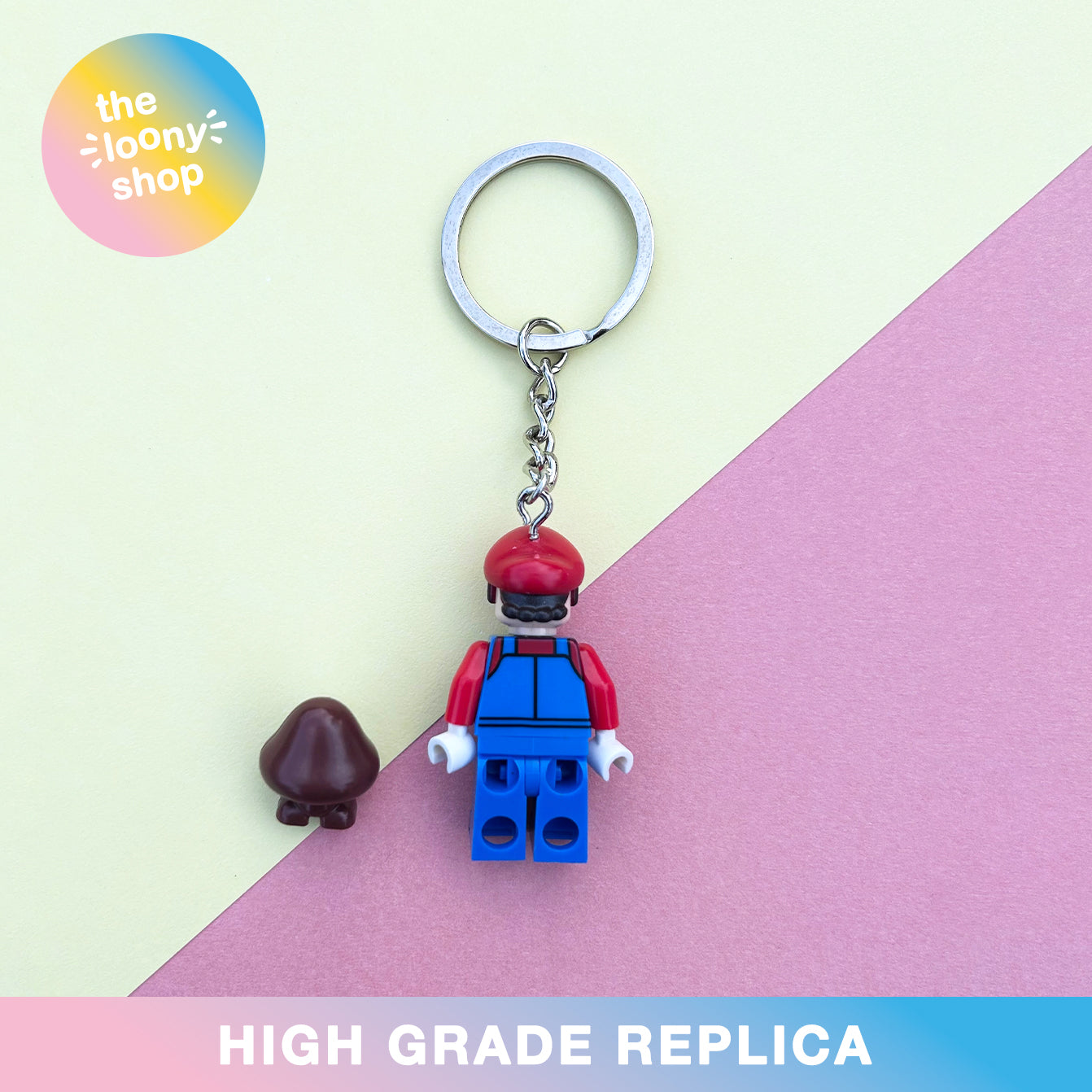 Original Mario Inspired Minifigure Keyring MOC Brick Keychain