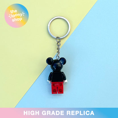 Mickey Mouse Inspired Minifigure Keyring MOC Brick Keychain