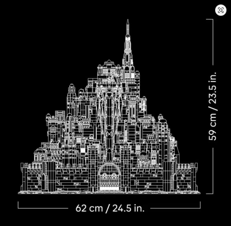11377 MOC The Lord of the Rings: Minas Tirith with 10 Mini Figures Building Blocks LOTR 8278pcs