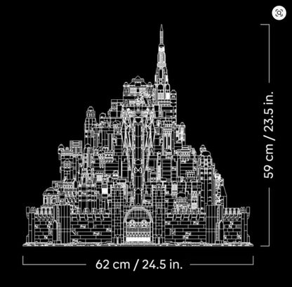 11377 MOC The Lord of the Rings: Minas Tirith with 10 Mini Figures Building Blocks LOTR 8278pcs