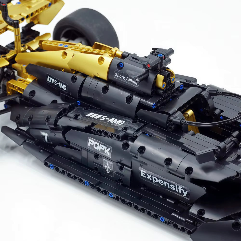 MK6023 MOC APXGP F1 "Black Gold" Racing Car Building Blocks Technic 1969pcs Boxed Edition