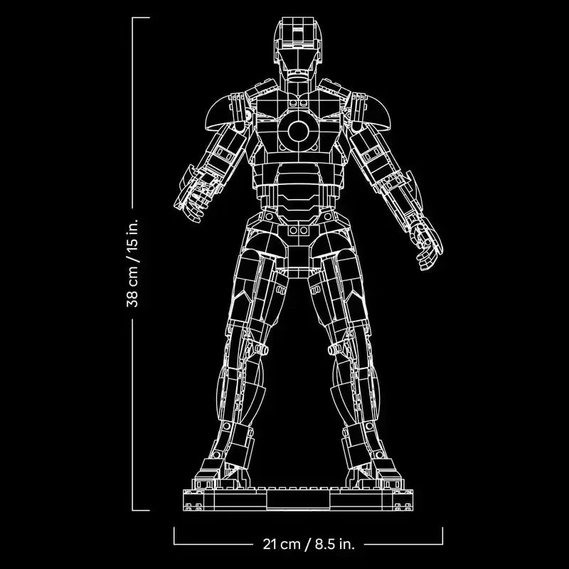 76344 MOC Iron Man Mark 3 Collectors' Edition Building Blocks Marvel 1297pcs