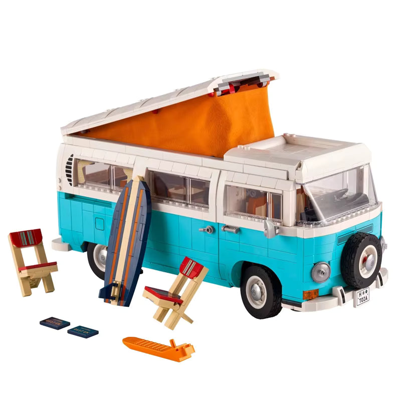 10279 MOC Volkswagen T2 Camper Van Building Blocks Icons 2207pcs