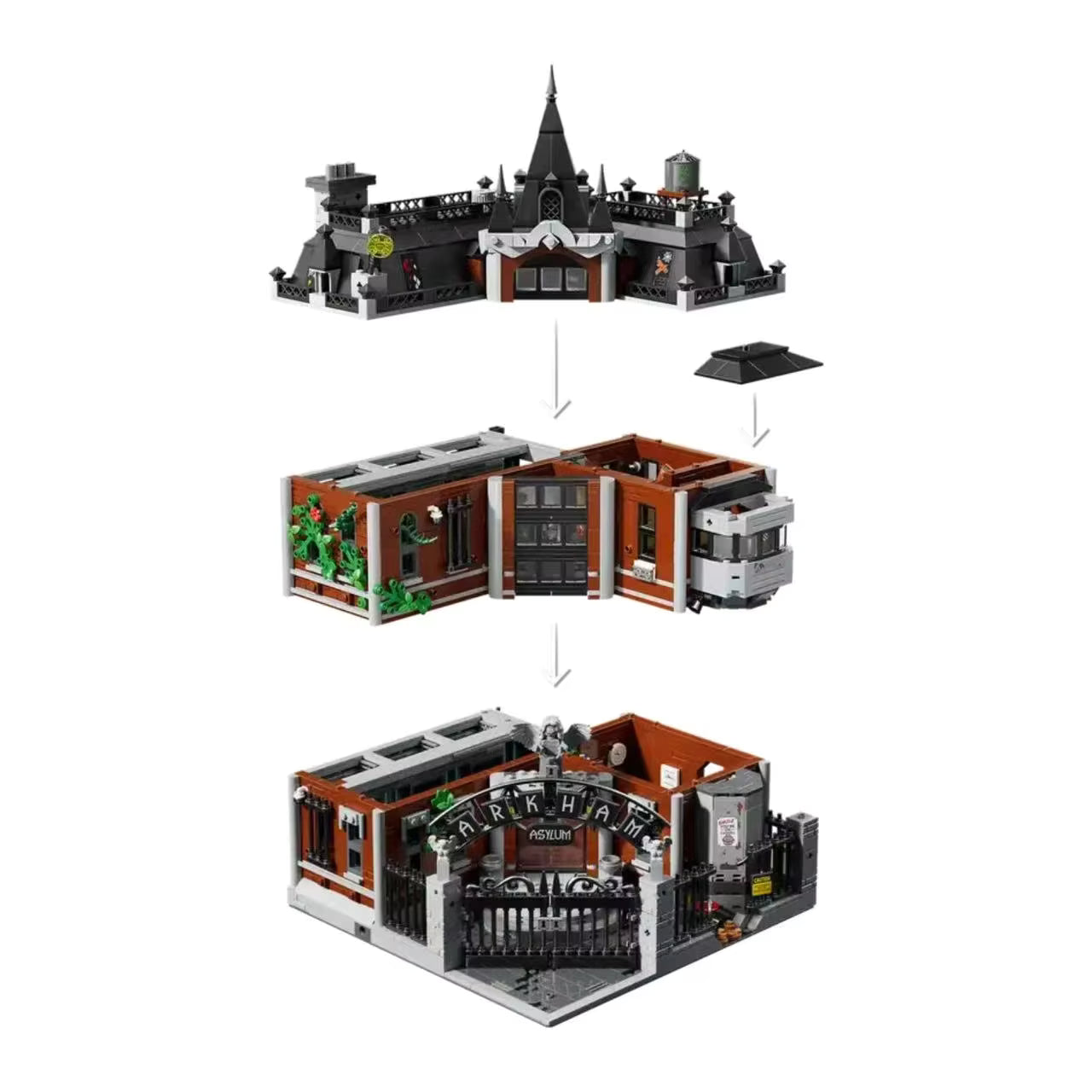 76300 MOC Arkham Asylum Building Blocks with 16 Figures Batman 2953pcs