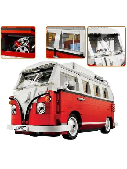 10220 MOC Volkswagen T1 Camper Van Building Blocks Creator Expert 1334pcs