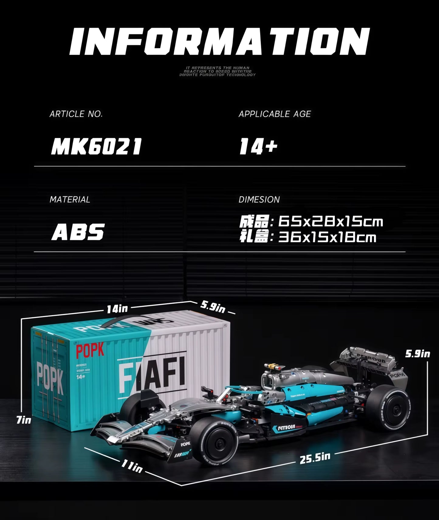 MK6021 MOC Mercedes-AMG W15 F1 Racing Car Building Blocks 1936pcs Boxed Edition