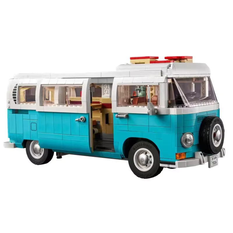 10279 MOC Volkswagen T2 Camper Van Building Blocks Icons 2207pcs