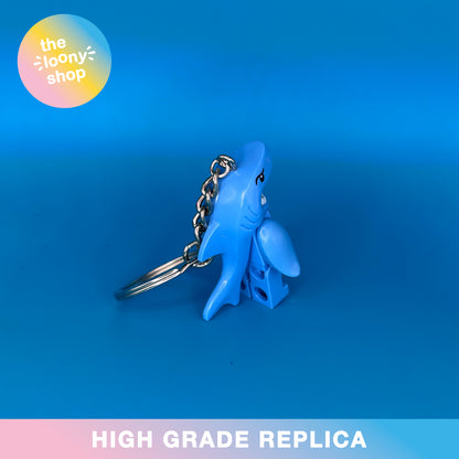 Shark Suit Guy Inspired Minifigure Keyring MOC Brick Keychain
